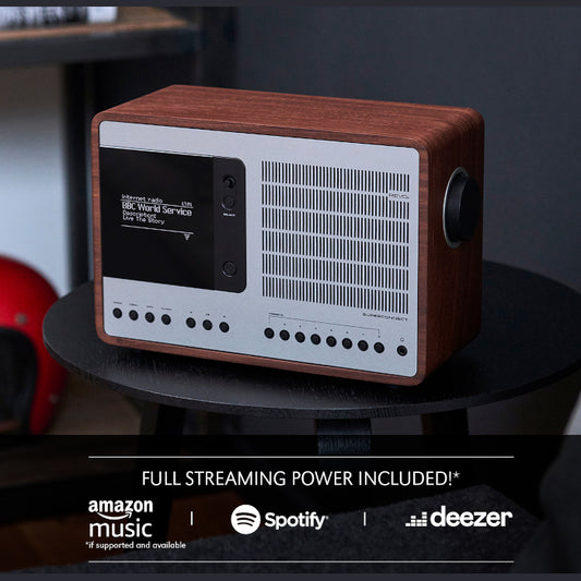 REVO SuperConnect Table Radio DAB/DAB+/FM Wireless Audio Playback (Real Wood Veneer)